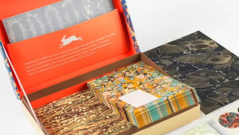 Set Correspondance Marbled paper design