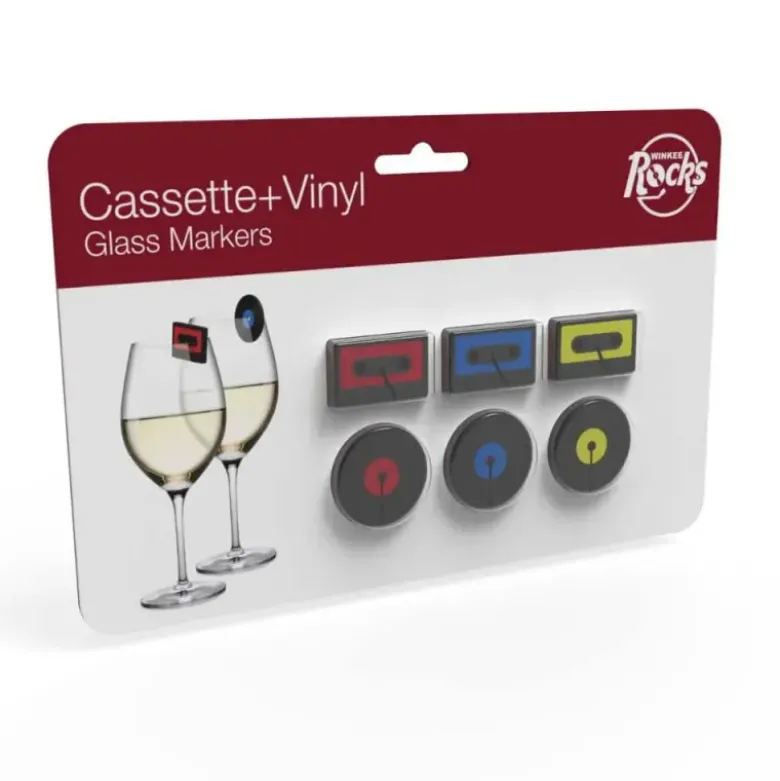 Set de 6 Marques verre Vinyl et cassette