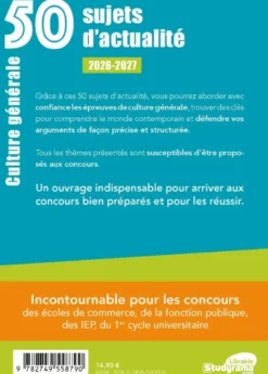 50 sujets d'actualité 2026-2027