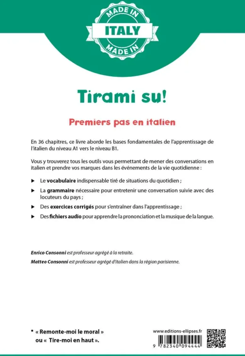 Tirami su ! - Premiers pas en italien - A1/A2