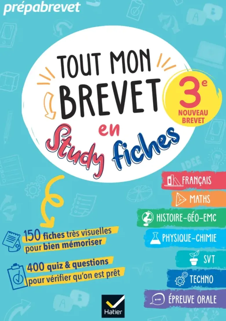 Tout mon brevet 2027 en studyfiches - 3e (toutes les matières)